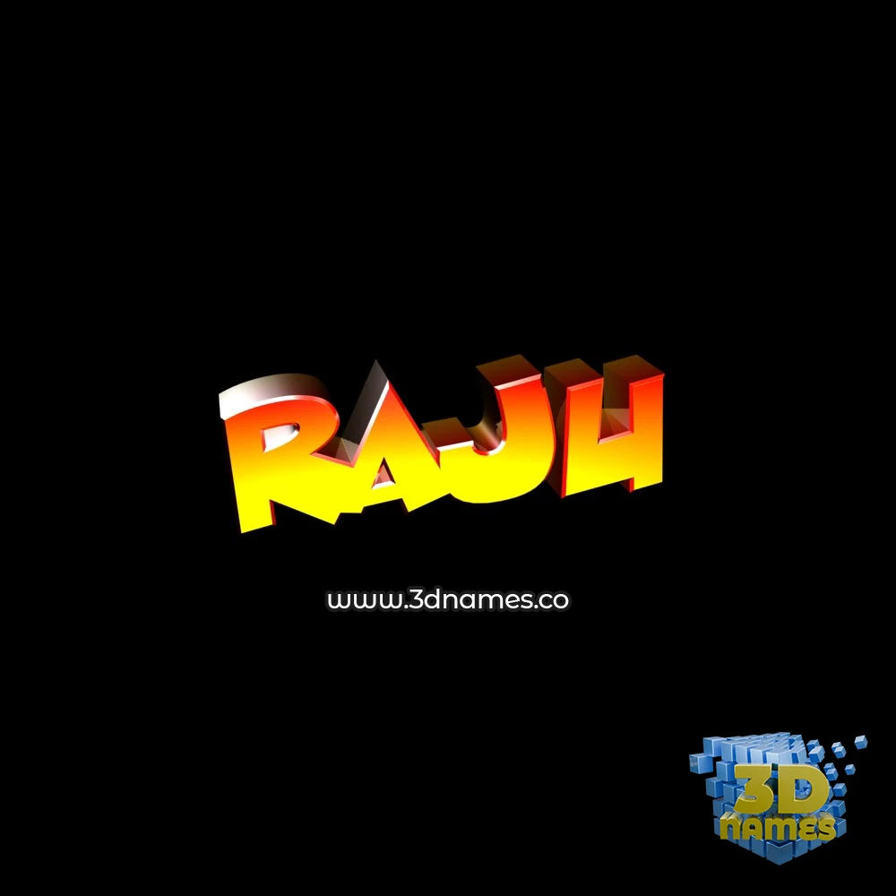 raju in Black Background style - 3D name wallpaper