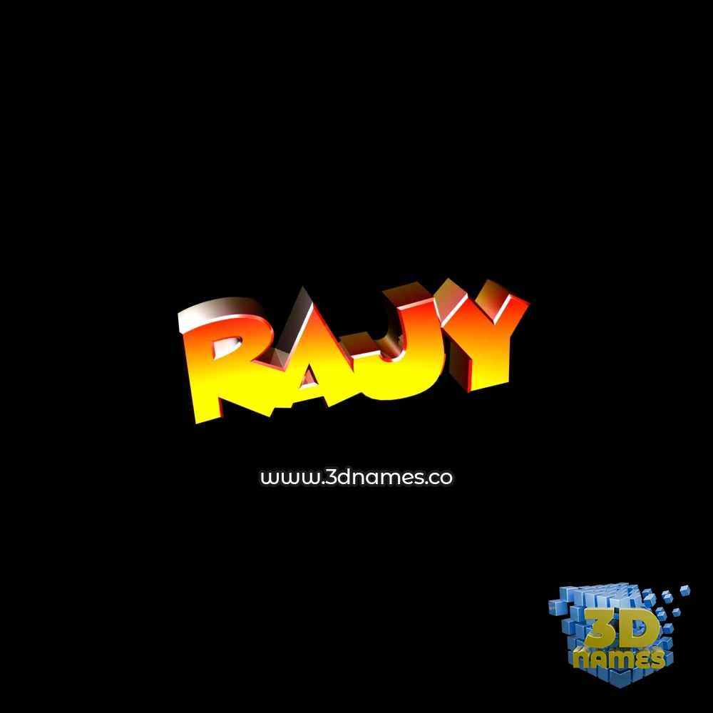 rajy in Black Background style - 3D name wallpaper