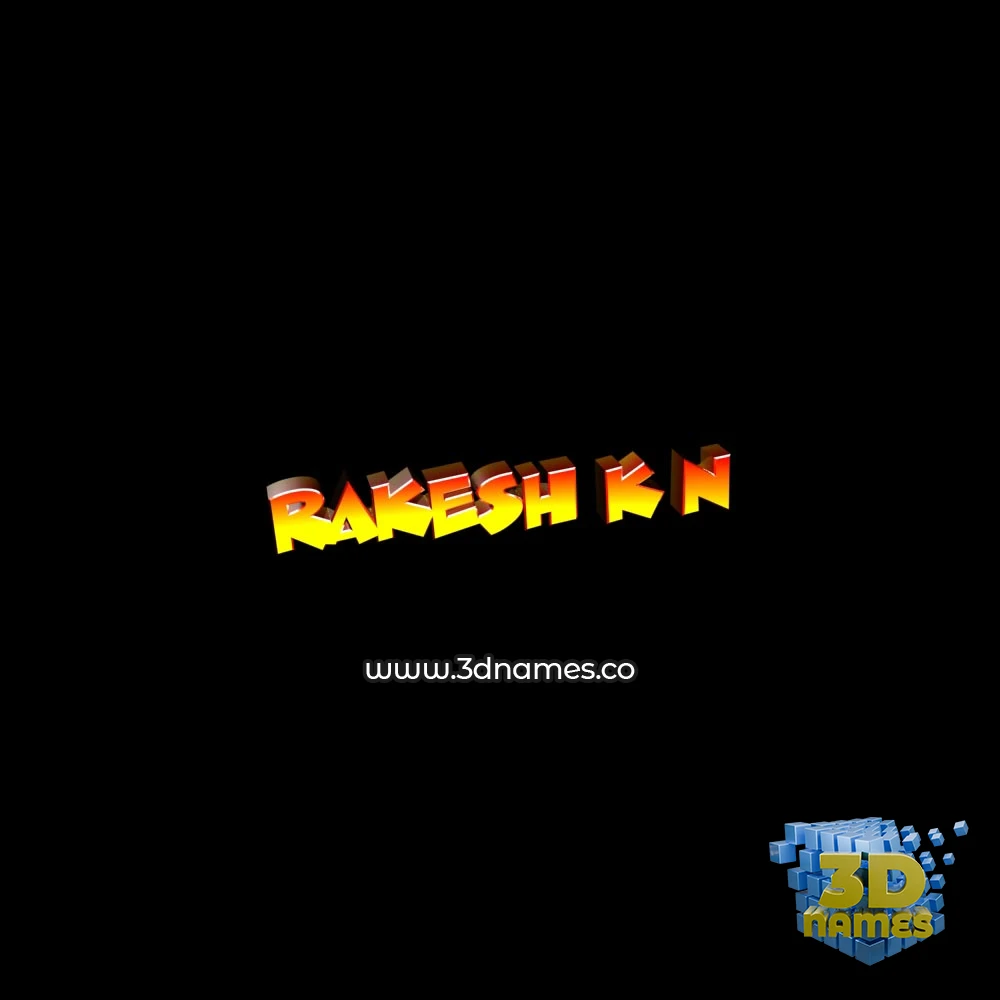 rakesh k n in Black Background style - 3D name wallpaper