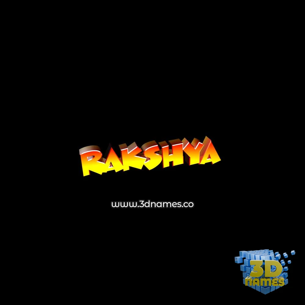 rakshya in Black Background style - 3D name wallpaper