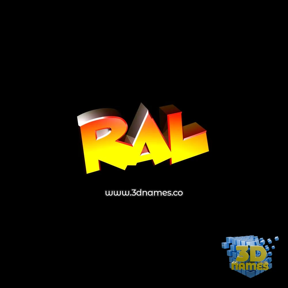 ral in Black Background style - 3D name wallpaper