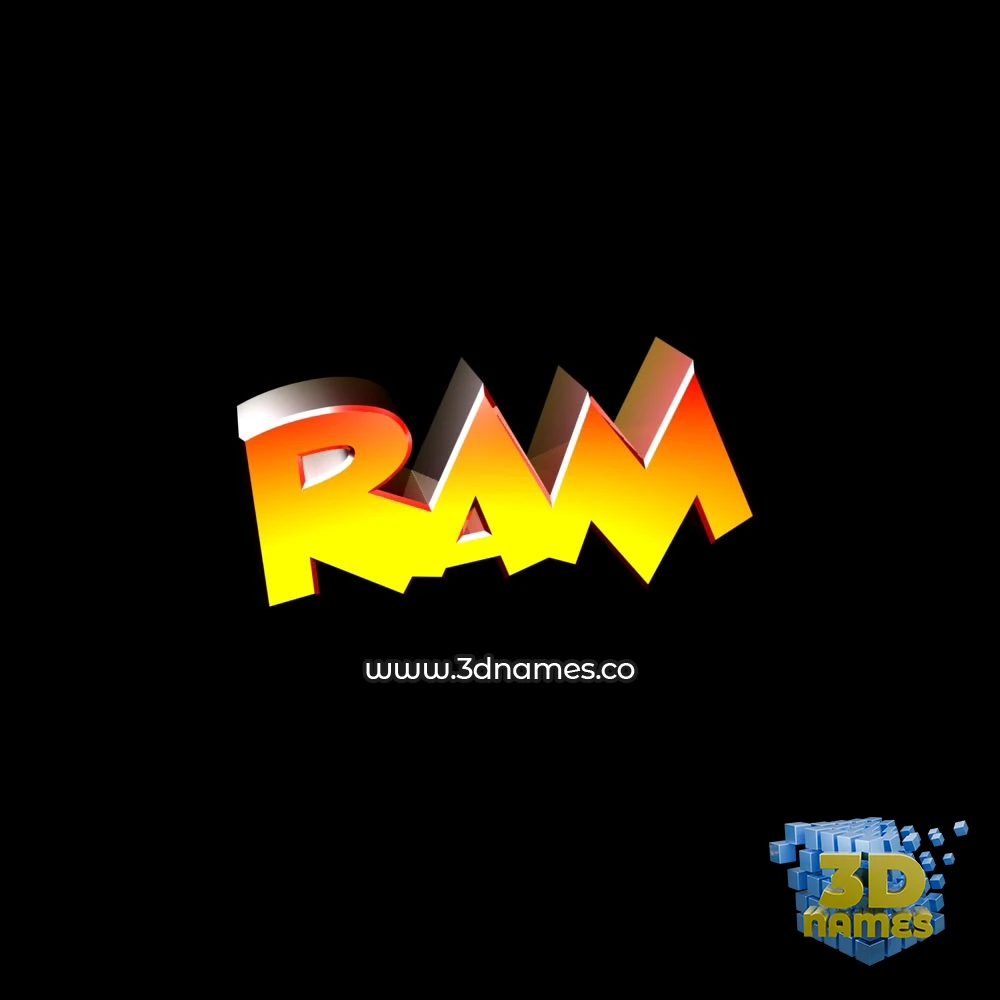 ram in Black Background style - 3D name wallpaper