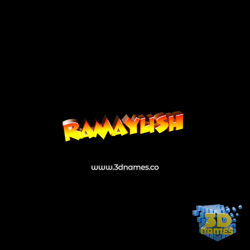 ramayush in Black Background style - 3D name wallpaper