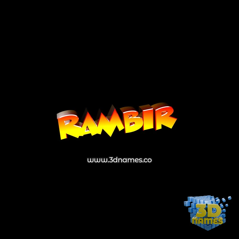 rambir in Black Background style - 3D name wallpaper