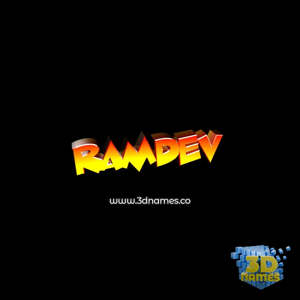 ramdev in Black Background style - 3D name wallpaper