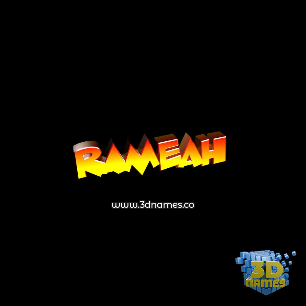 rameah in Black Background style - 3D name wallpaper