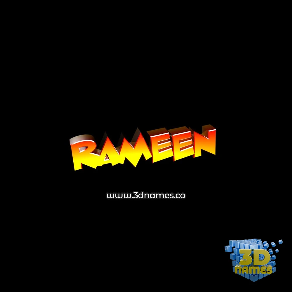 rameen in Black Background style - 3D name wallpaper