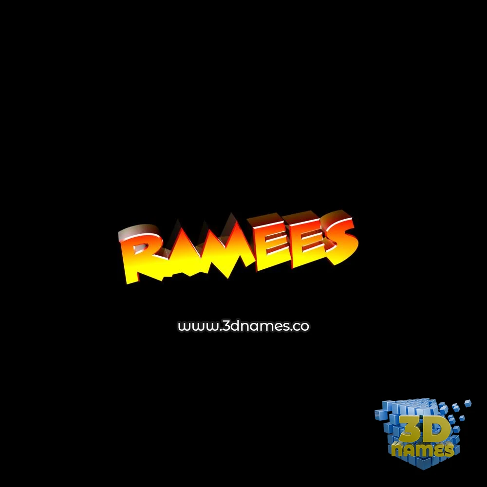ramees in Black Background style - 3D name wallpaper