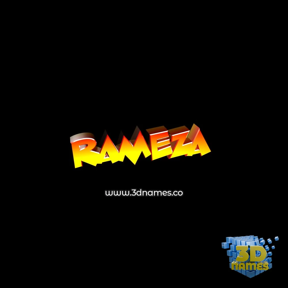 rameza in Black Background style - 3D name wallpaper