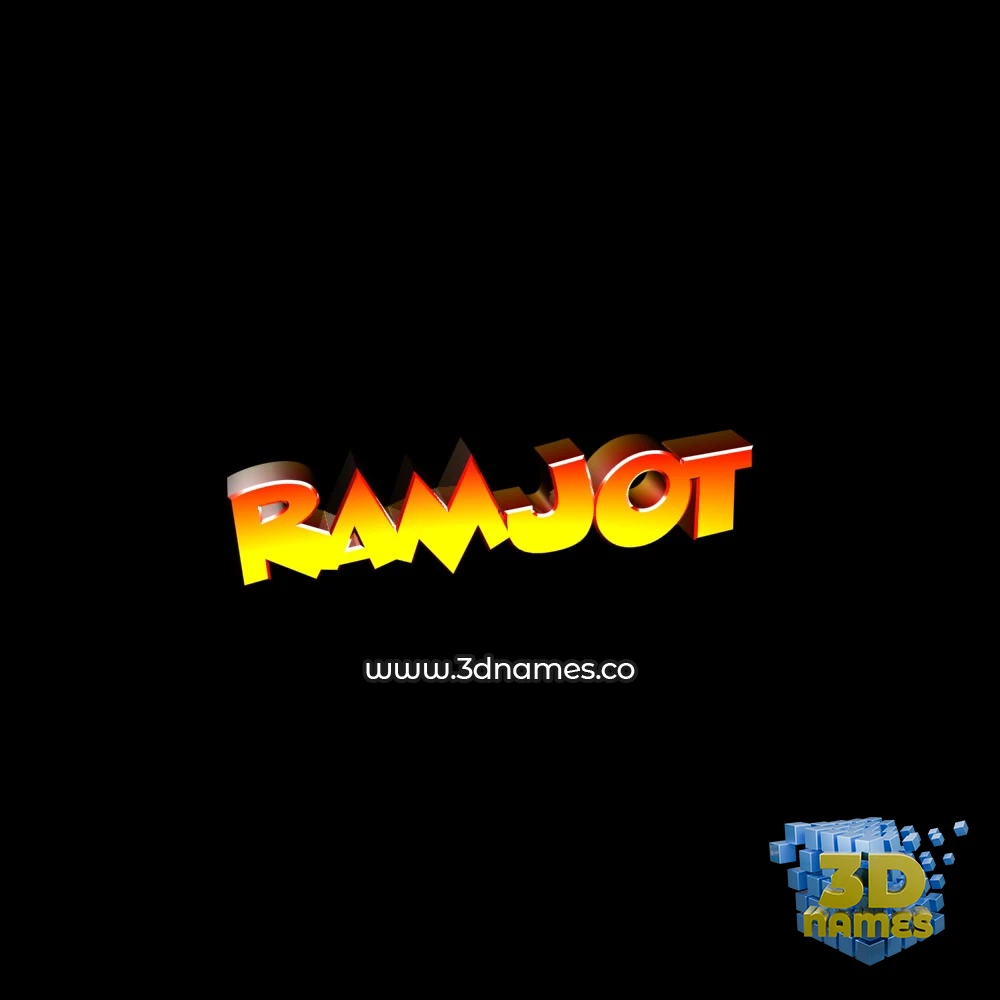 ramjot in Black Background style - 3D name wallpaper