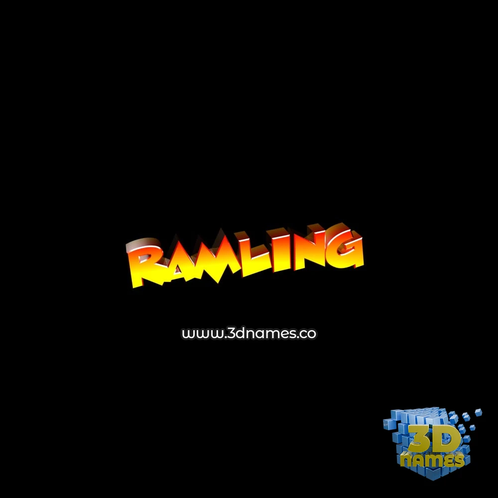 ramling in Black Background style - 3D name wallpaper