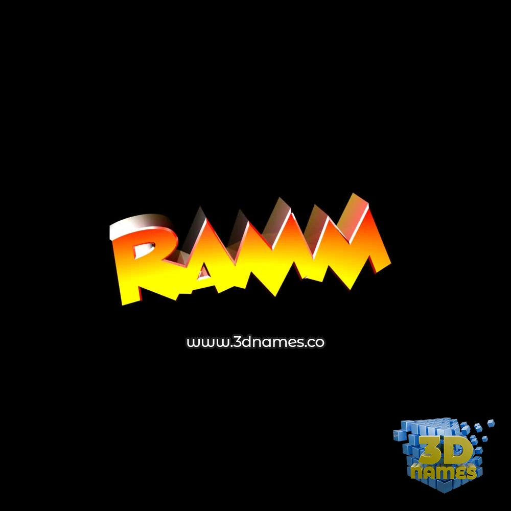 ramm in Black Background style - 3D name wallpaper