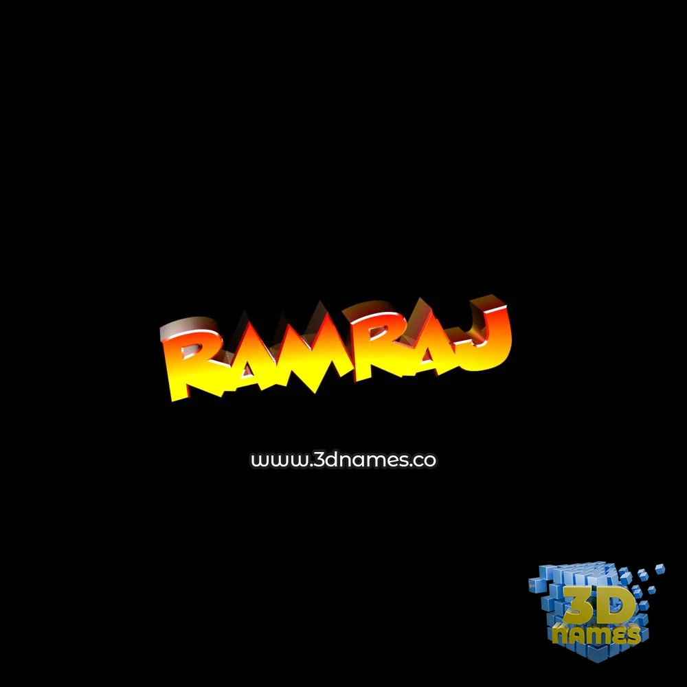 ramraj in Black Background style - 3D name wallpaper