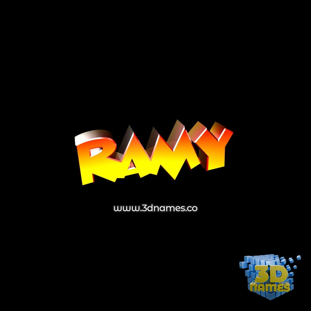 ramy in Black Background style - 3D name wallpaper