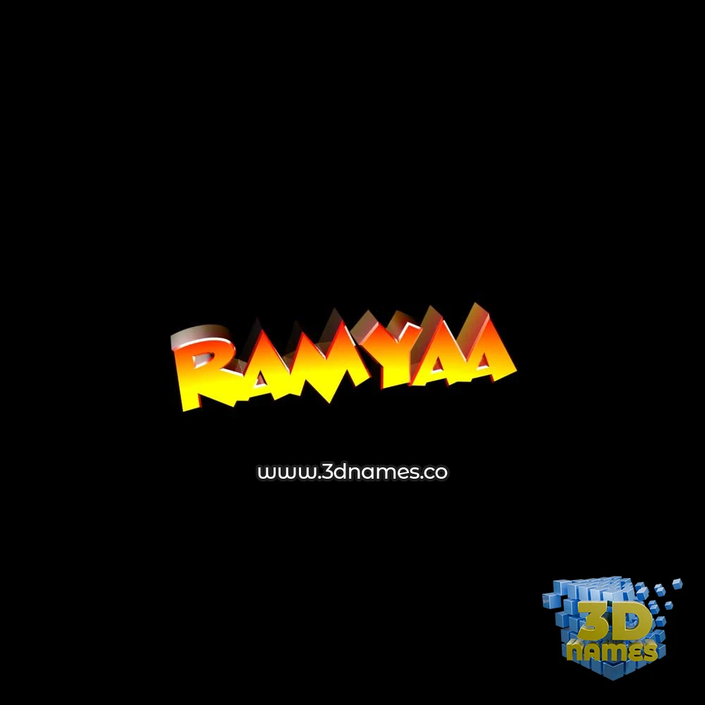 ramyaa in Black Background style - 3D name wallpaper