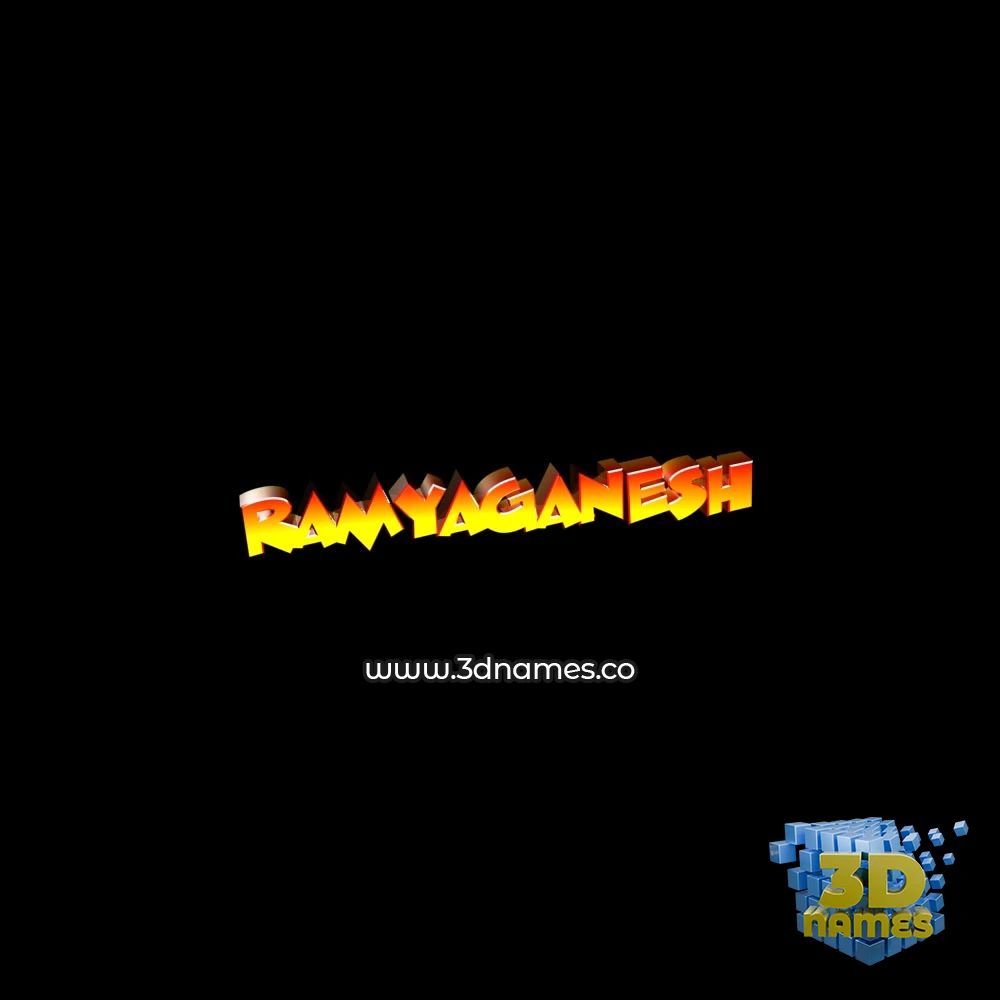 ramyaganesh in Black Background style - 3D name wallpaper