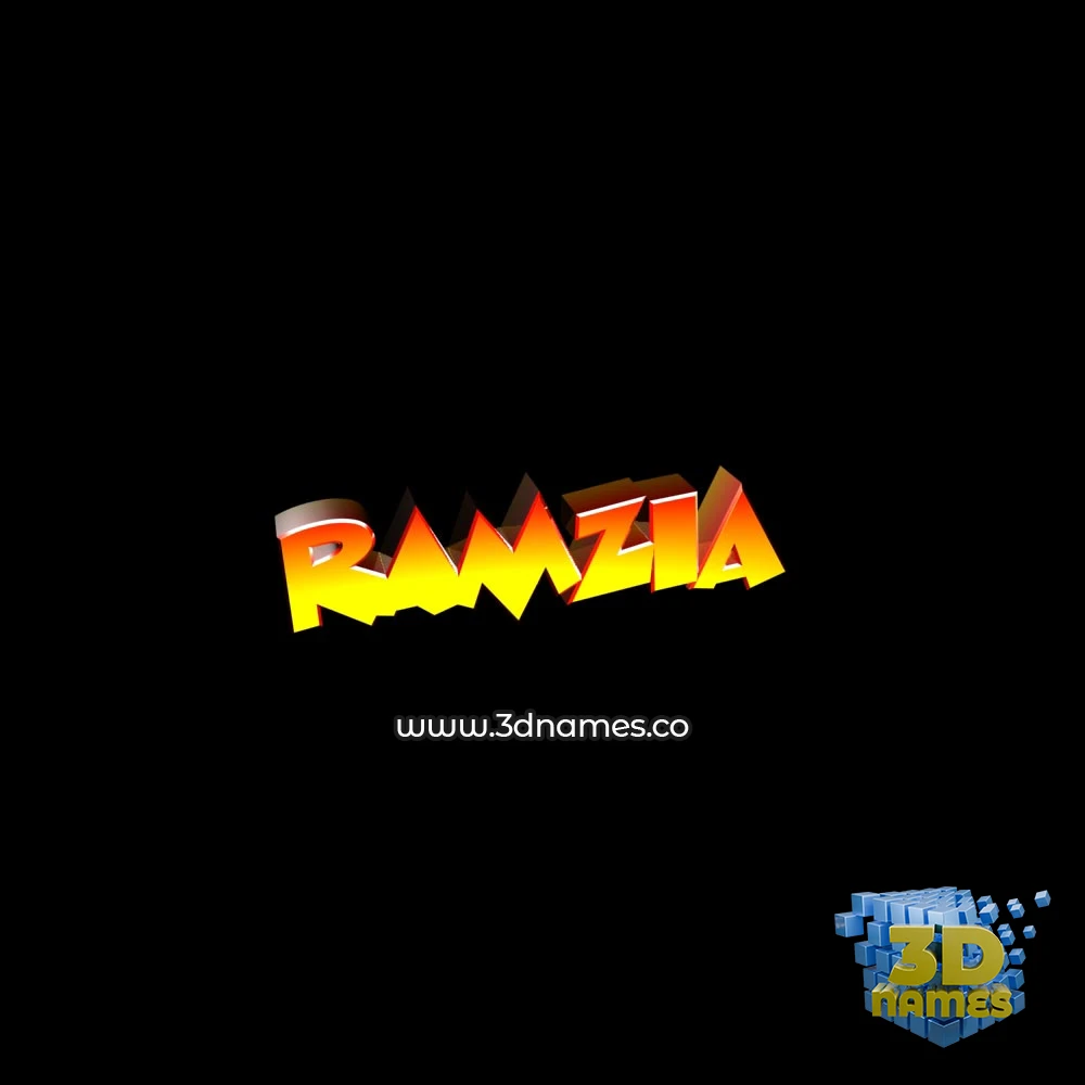 ramzia in Black Background style - 3D name wallpaper