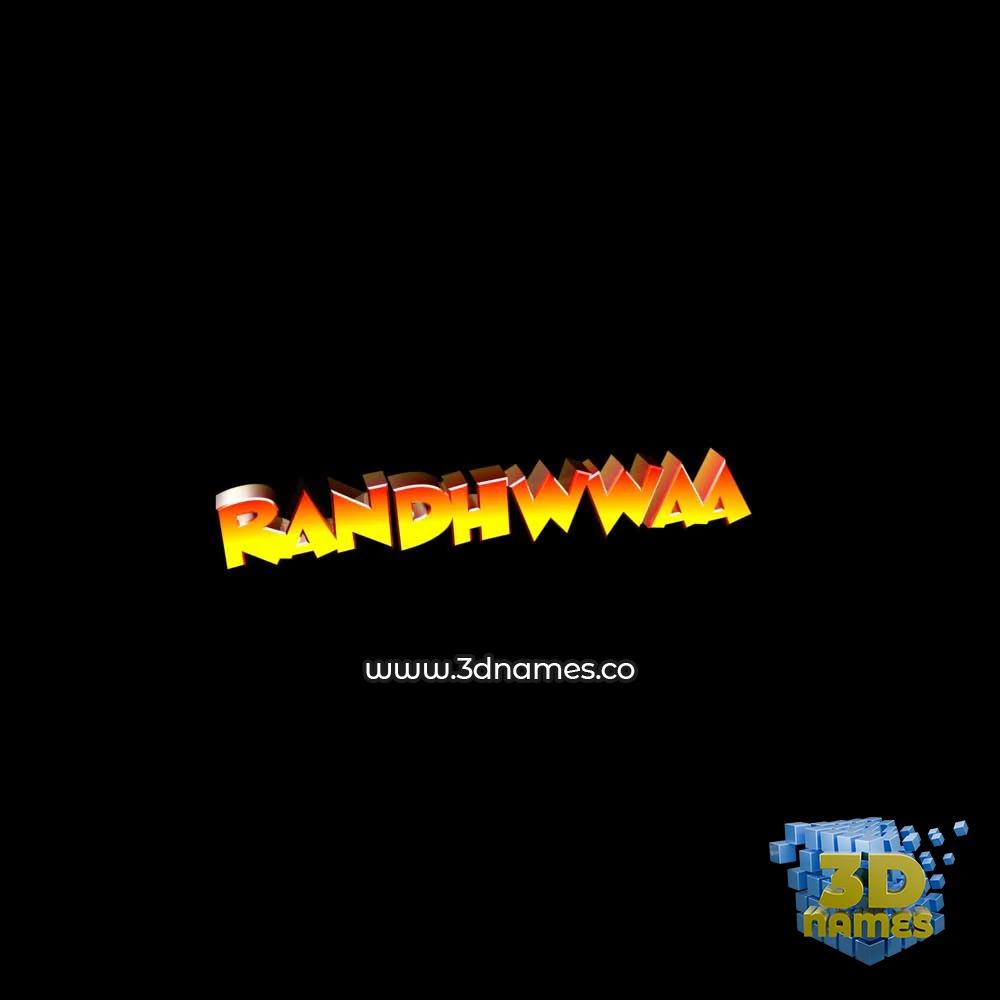 randhwwaa in Black Background style - 3D name wallpaper