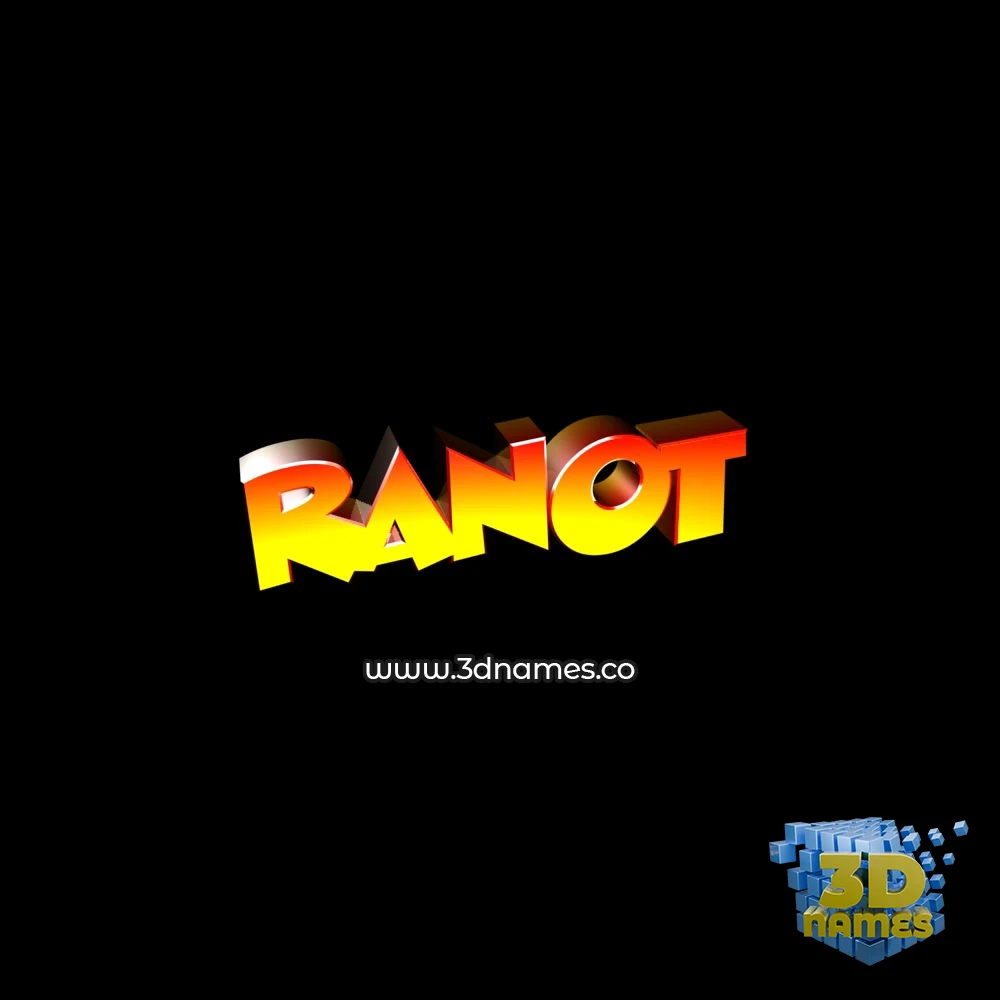 ranot in Black Background style - 3D name wallpaper