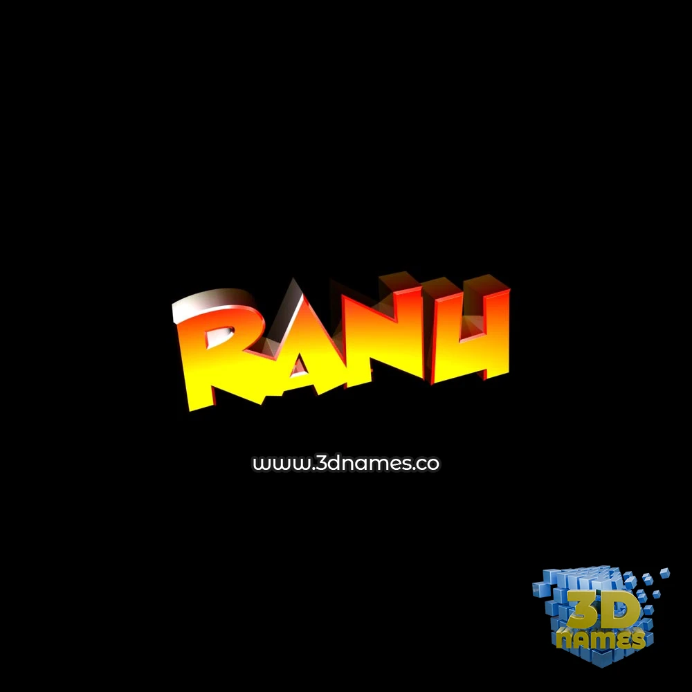 ranu in Black Background style - 3D name wallpaper