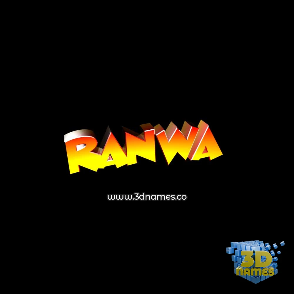 ranwa in Black Background style - 3D name wallpaper