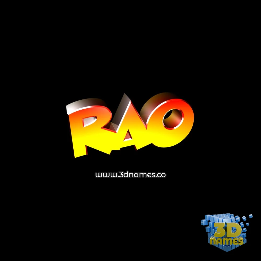 rao in Black Background style - 3D name wallpaper