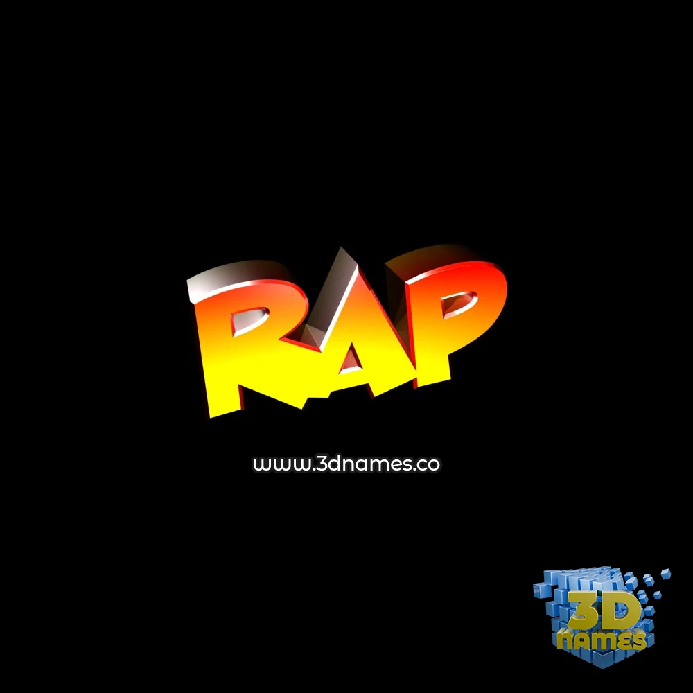 rap in Black Background style - 3D name wallpaper