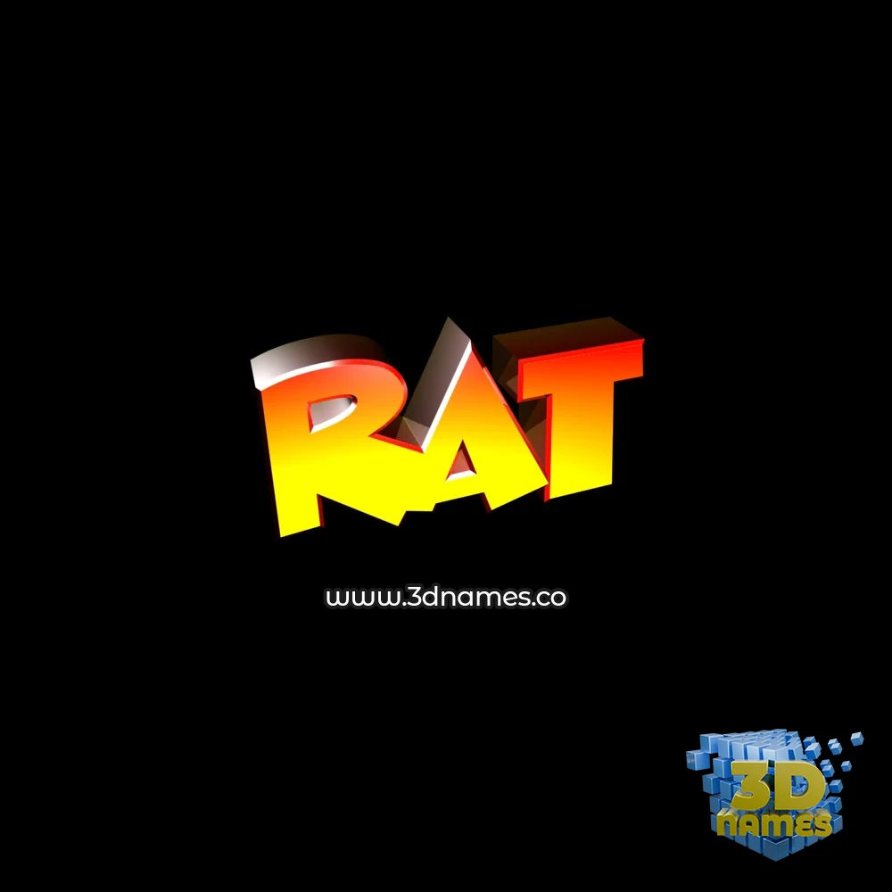 rat in Black Background style - 3D name wallpaper