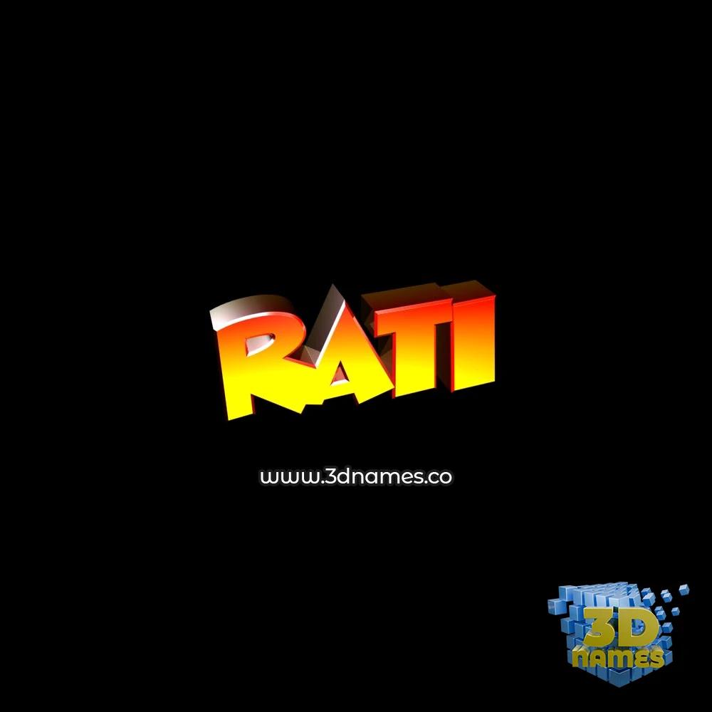 rati in Black Background style - 3D name wallpaper