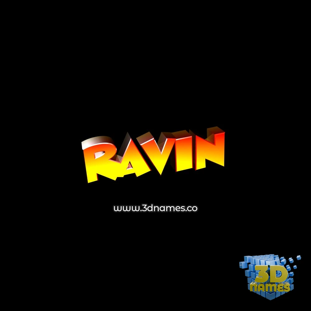 ravin in Black Background style - 3D name wallpaper