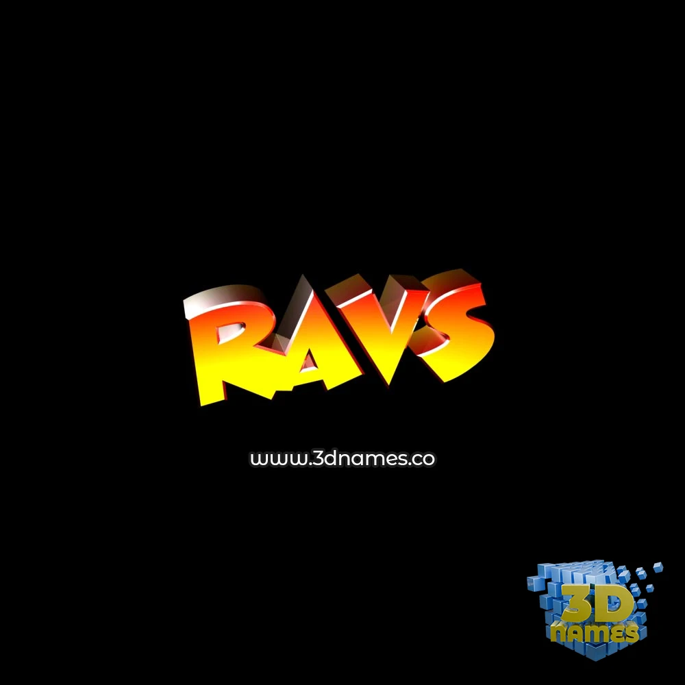 ravs in Black Background style - 3D name wallpaper