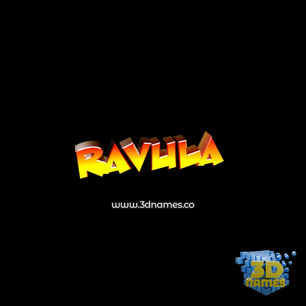 ravula in Black Background style - 3D name wallpaper