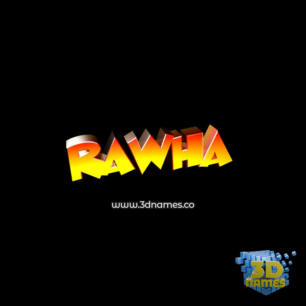rawha in Black Background style - 3D name wallpaper