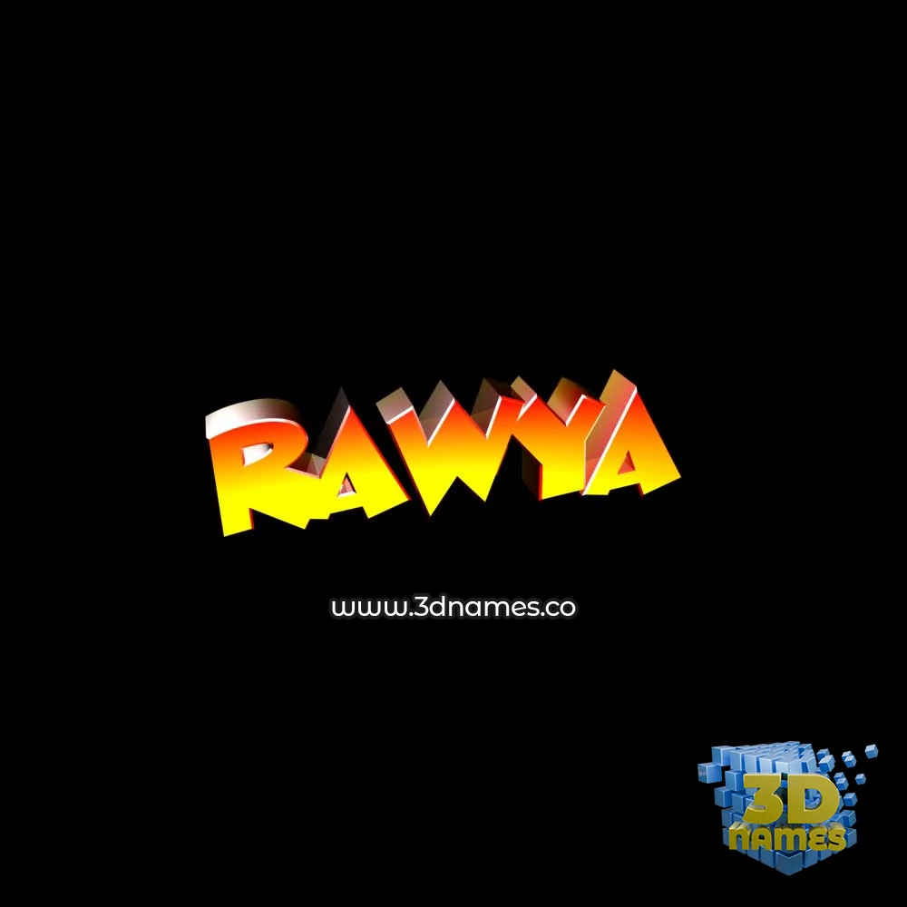 rawya in Black Background style - 3D name wallpaper