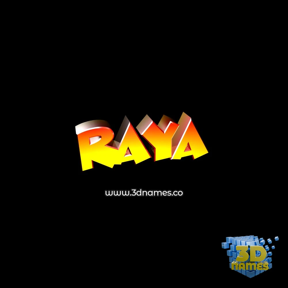 raya in Black Background style - 3D name wallpaper