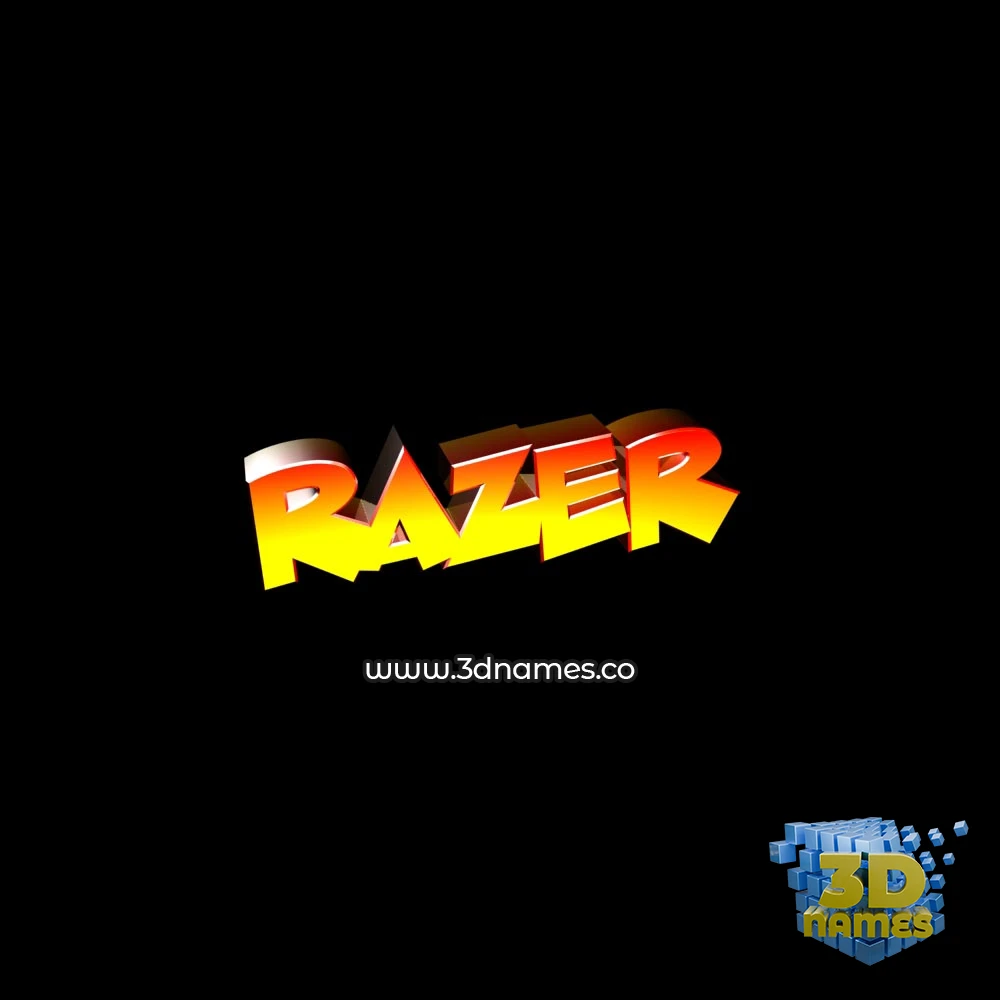 razer in Black Background style - 3D name wallpaper
