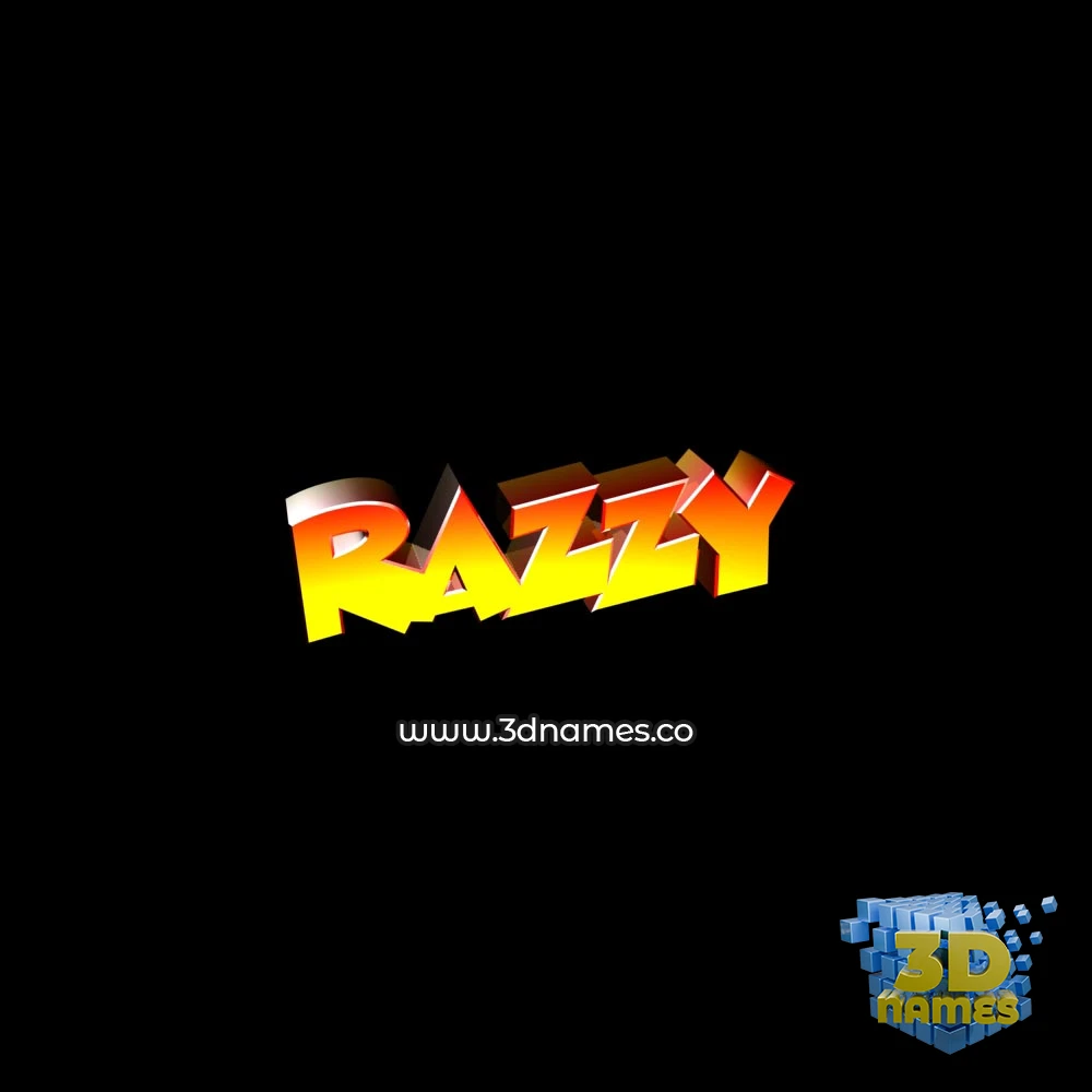 razzy in Black Background style - 3D name wallpaper