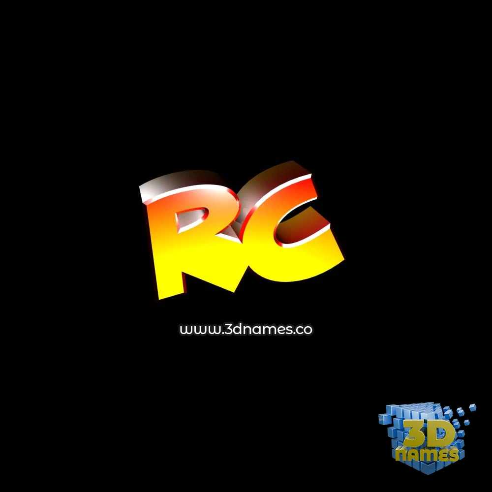rc in Black Background style - 3D name wallpaper