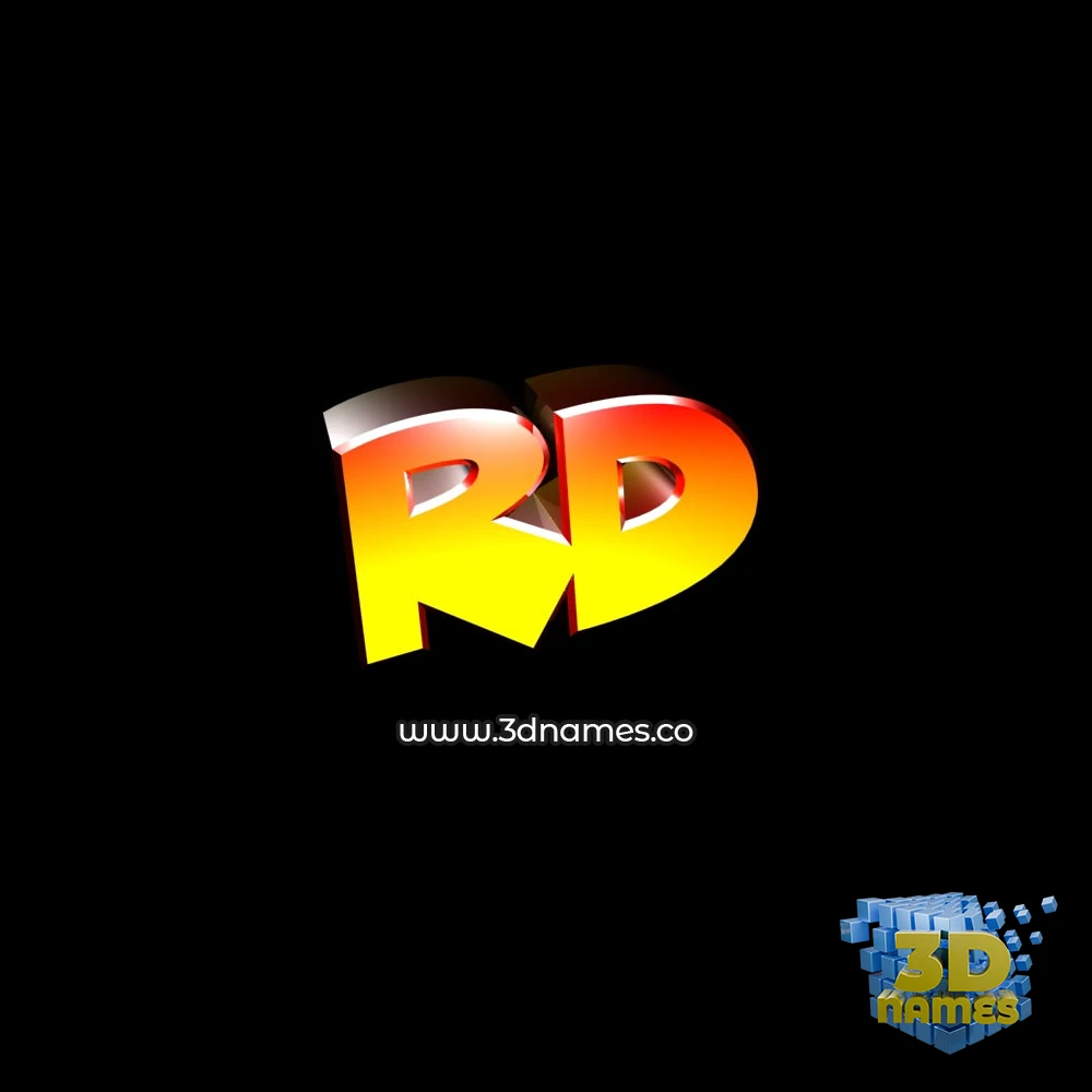 rd in Black Background style - 3D name wallpaper