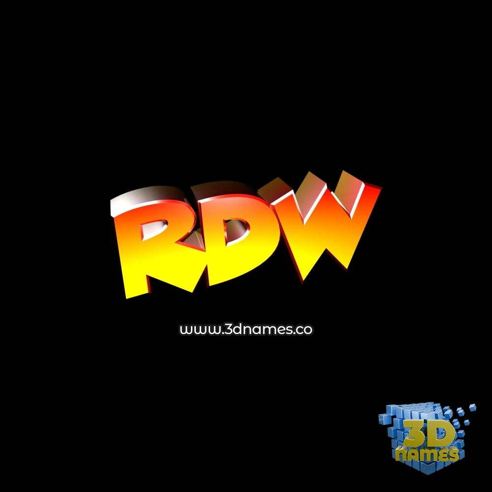 rdw in Black Background style - 3D name wallpaper