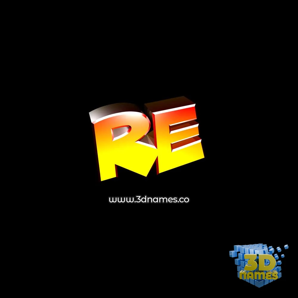 re in Black Background style - 3D name wallpaper