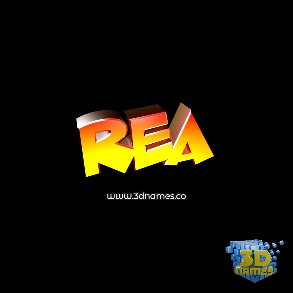 rea in Black Background style - 3D name wallpaper