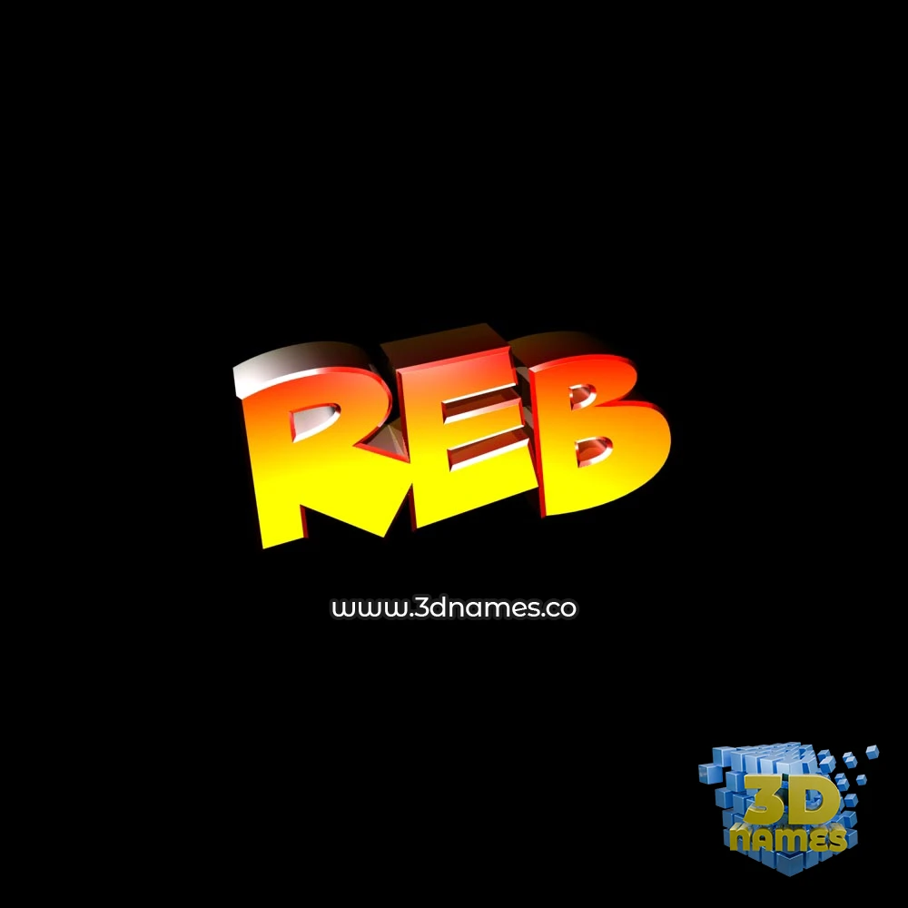reb in Black Background style - 3D name wallpaper