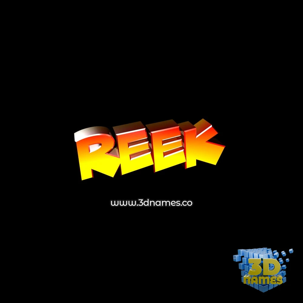 reek in Black Background style - 3D name wallpaper