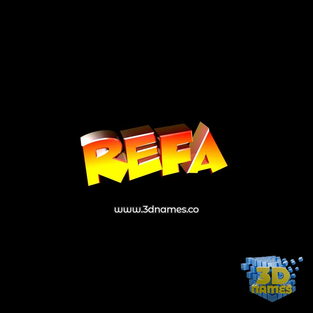 refa in Black Background style - 3D name wallpaper