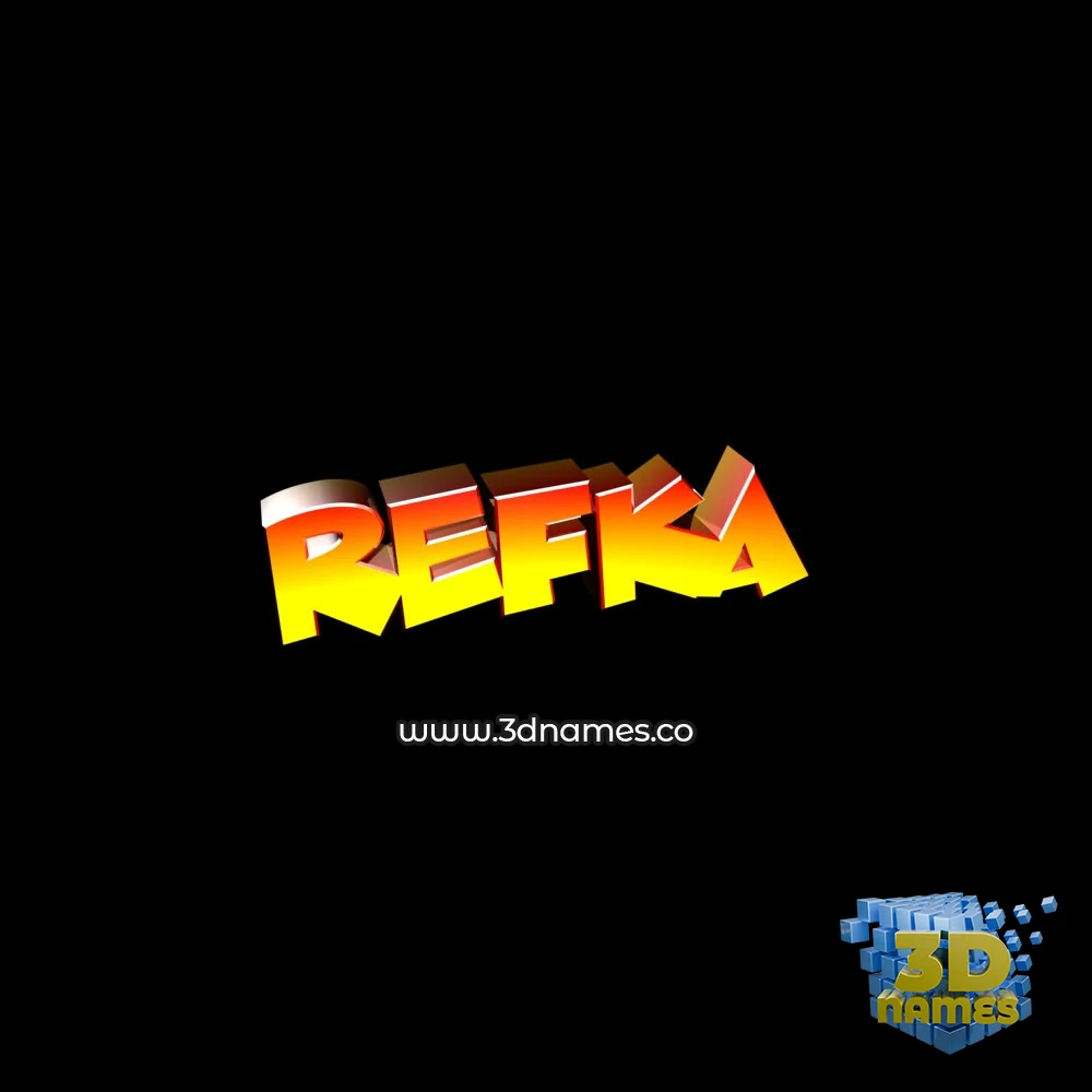 refka in Black Background style - 3D name wallpaper
