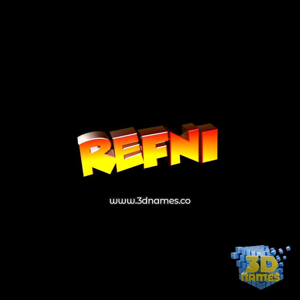 refni in Black Background style - 3D name wallpaper