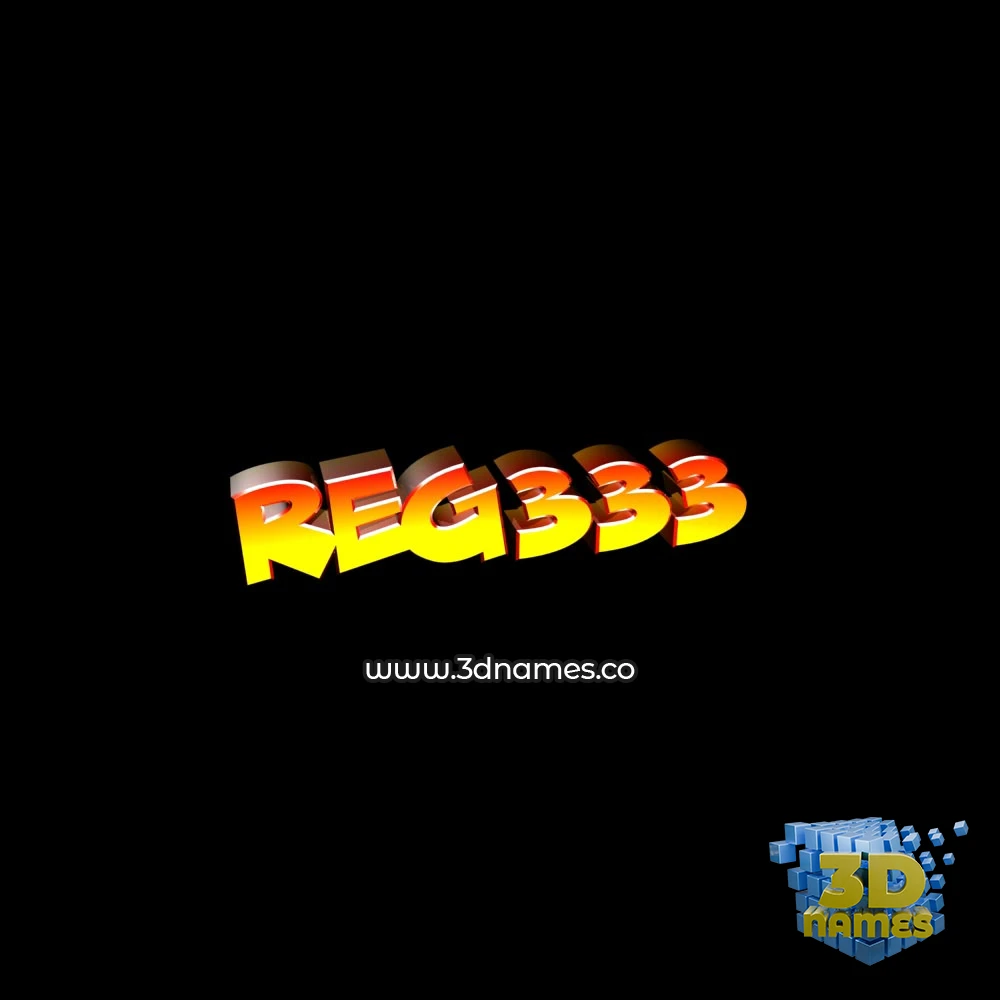 reg333 in Black Background style - 3D name wallpaper