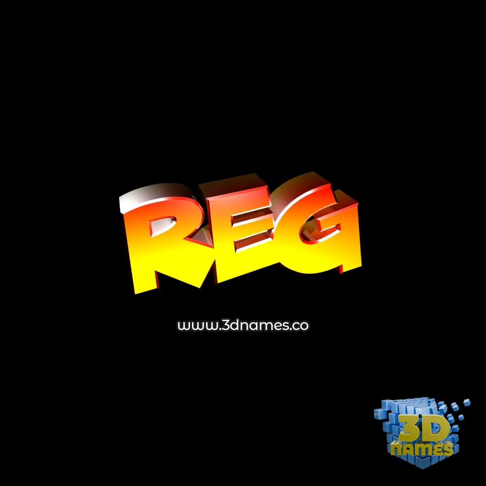 reg in Black Background style - 3D name wallpaper