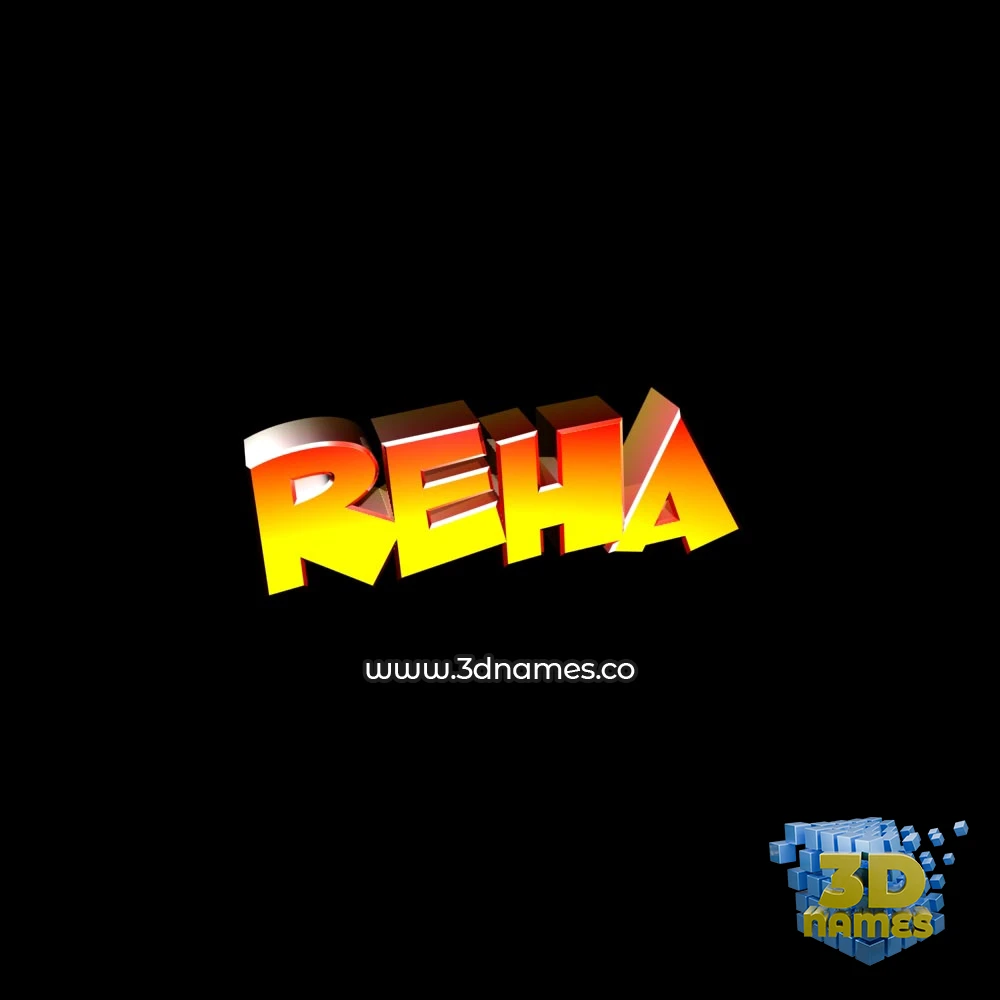 reha in Black Background style - 3D name wallpaper